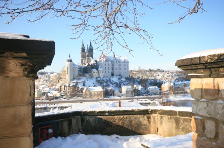 Albrechtsburg Meißen mit Schnee